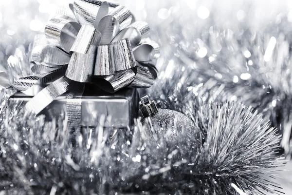 Silberne Weihnachtskarte — Stockfoto