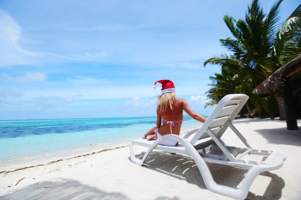 Santa dziewczyna wakacje — Zdjęcie stockowe