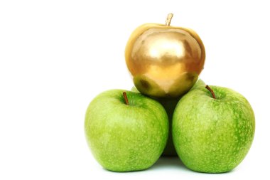 Gold and green apples clipart