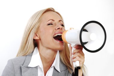 Megaphone woman clipart