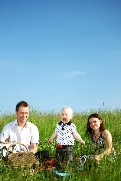 Boldog családi piknik — Stock Fotó