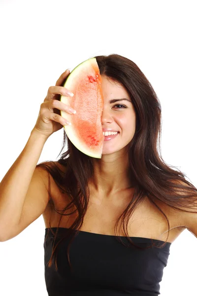 Eten watermeloen — Stockfoto