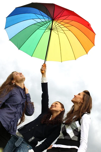 Девушки под зонтиком Лицензионные Стоковые Фото