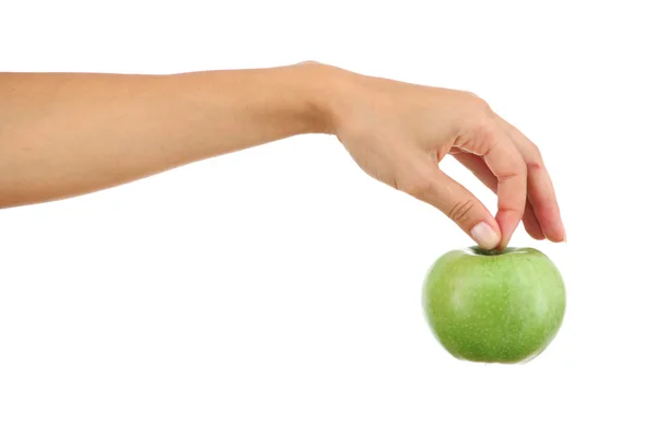 Apfel in Frauenhand — Stockfoto