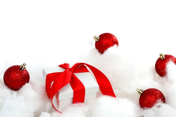 Białe Boże Narodzenie prezent — Zdjęcie stockowe