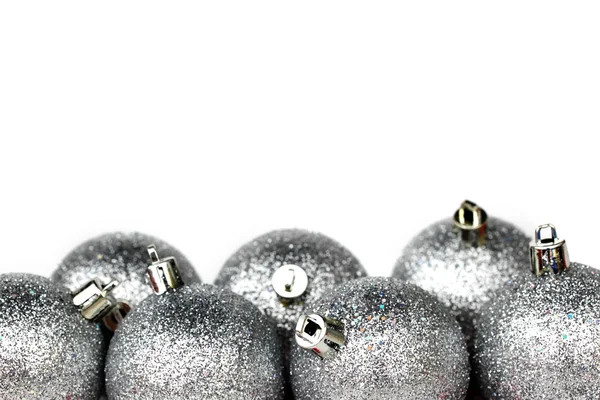 银色圣诞球 — 图库照片