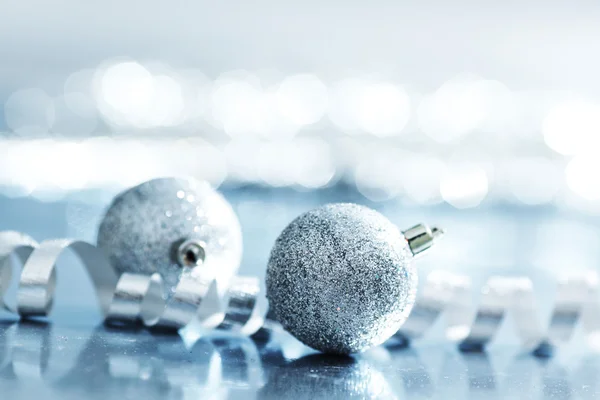 Silver Christmas ball — Stockfoto