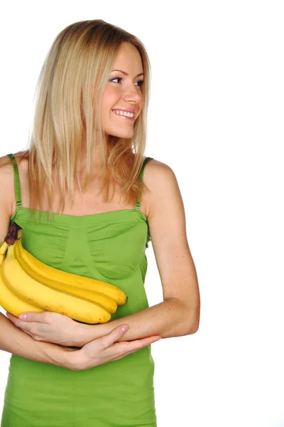 女人和香蕉 — 图库照片