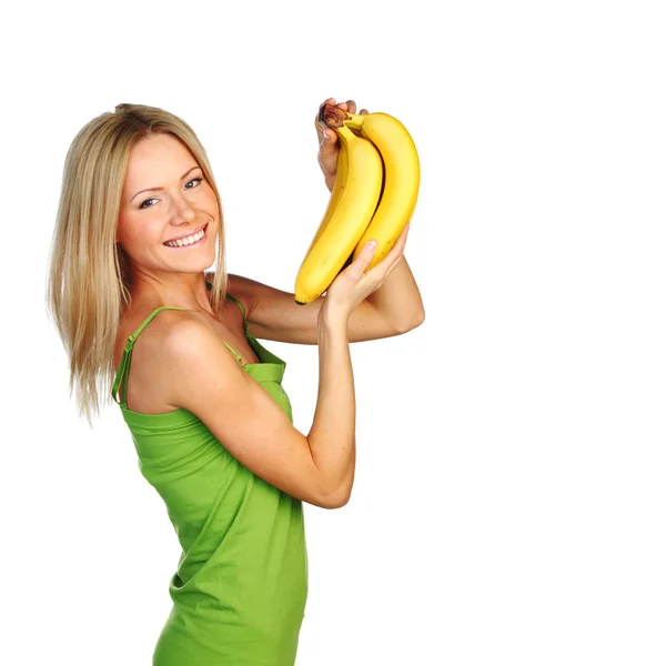 Kobieta i banany — Zdjęcie stockowe