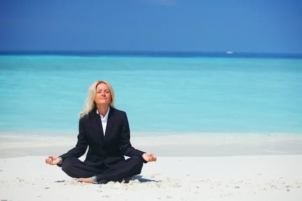 Yoga business woman Stock Image