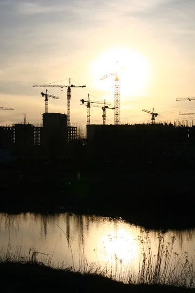 Construction sunset — Stock Photo, Image
