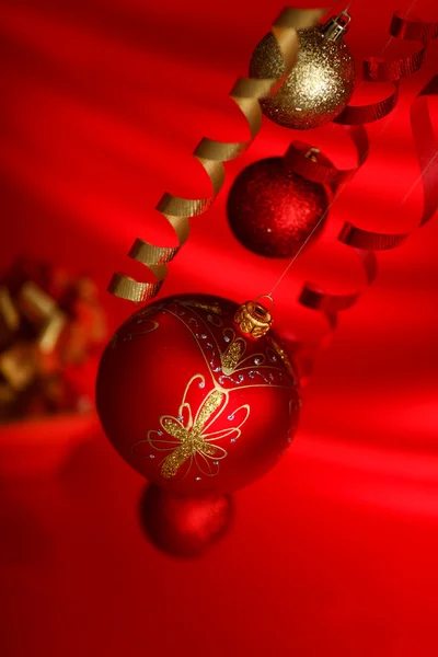 红色圣诞球 — 图库照片
