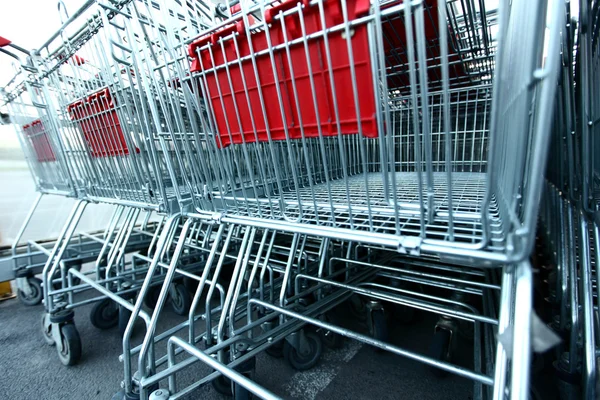 Shoping vagnar — Stockfoto