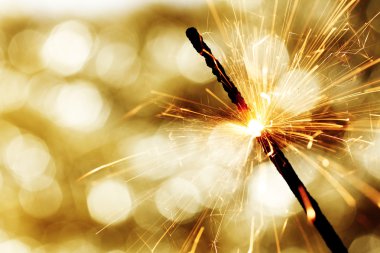 Sparkler on bokeh background clipart