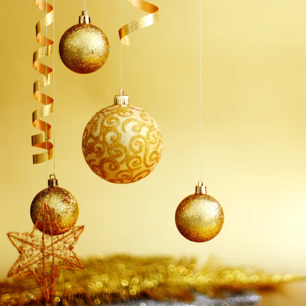 Złoty Boże Narodzenie — Zdjęcie stockowe
