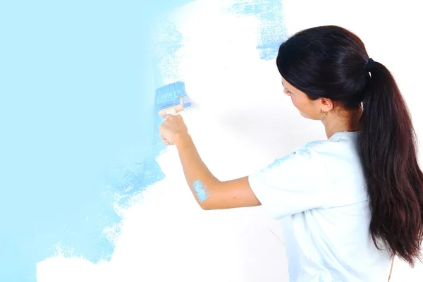 Peinture femme sur mur — Photo