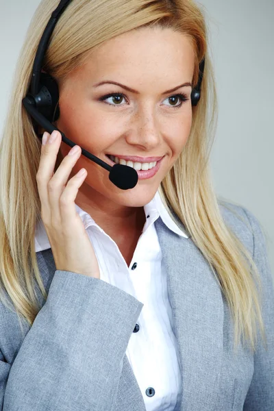 Woman call with headset Royalty Free Stock Images