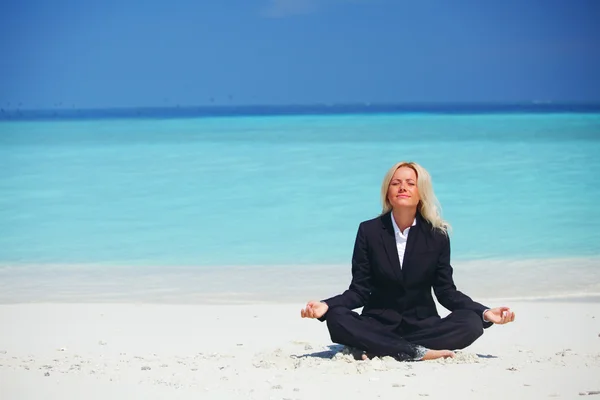 Yoga business woman — Stock Photo, Image