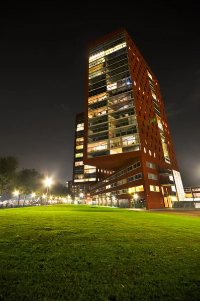 Wgląd nocy Rotterdam — Zdjęcie stockowe
