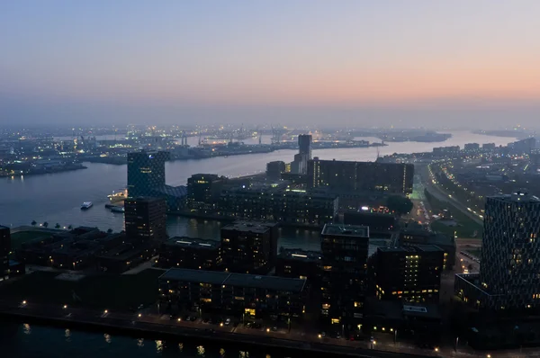 Rotterdam vista de noche — Foto de Stock