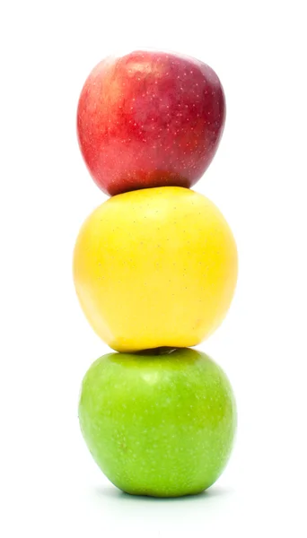 Traffic light of apples on a white background — Stock Photo, Image
