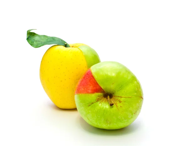 Colored apples on a white background — Stock Photo, Image