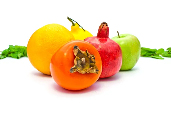 Some fruit on a white background — Stock Photo, Image