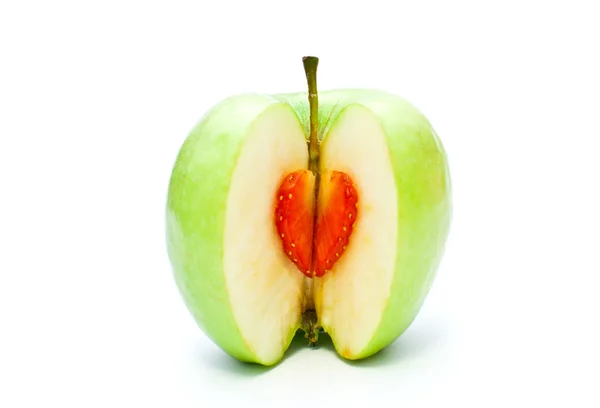 Sliced apple on white background — Stock Photo, Image