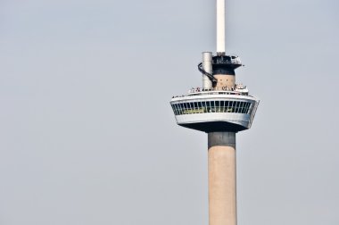 Zoomed view on the Euromast tower. A landmark of Rotterdam, The Netherlands clipart
