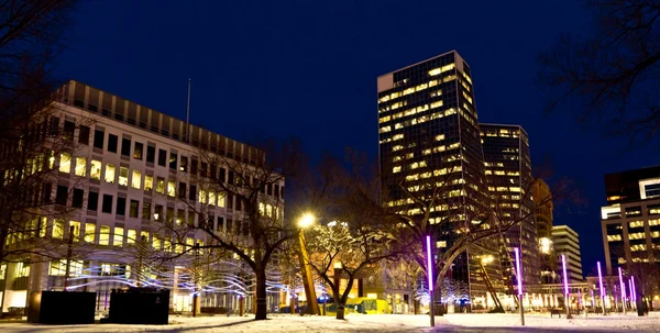 Innenstadt Regina bei Nacht — Stockfoto