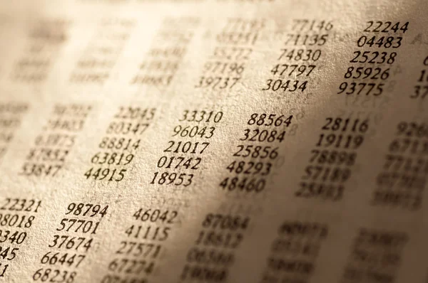 Table of Random Numbers — Stock Photo, Image