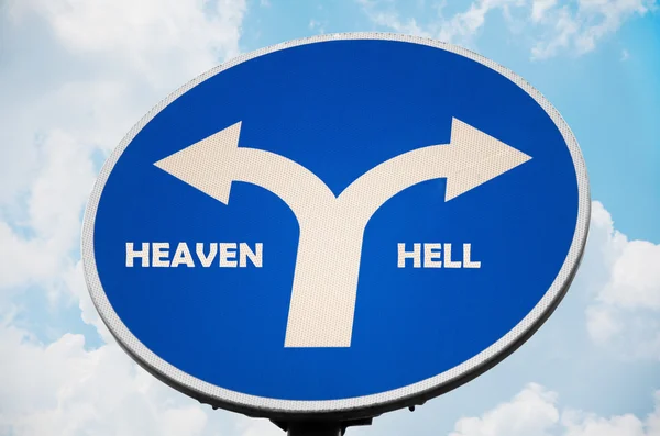 Himmel och helvete tecken — Stockfoto