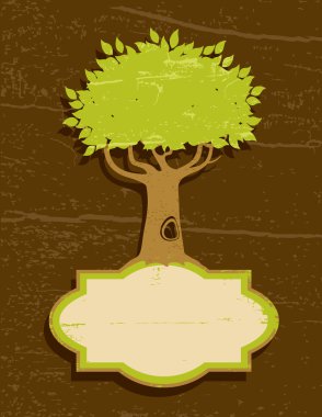 Vintage illustration of the tree clipart