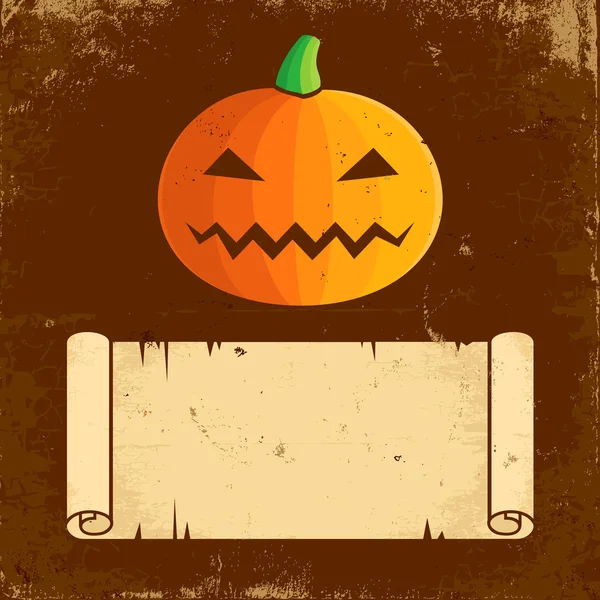 Citrouille Halloween et rouleau de papier — Image vectorielle