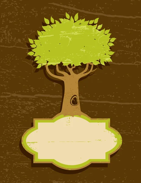 Jahrgangsabbildung des Baumes — Stockvektor