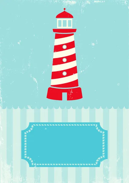 レトロなイラストの灯台 — ストックベクタ