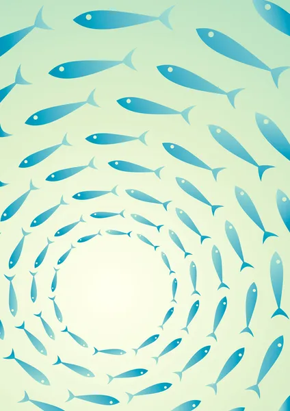 Troupeau de poissons dans la mer — Image vectorielle