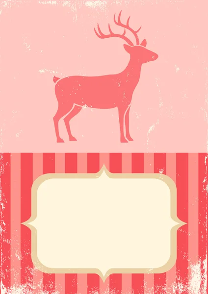 Retro illustration of Christmas deer — Stock Vector