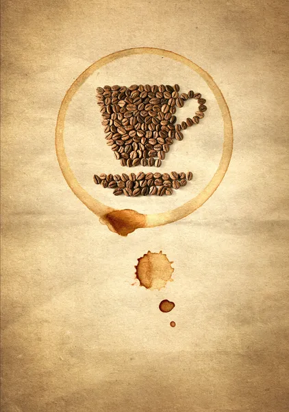 Copo feito de grãos de café — Fotografia de Stock
