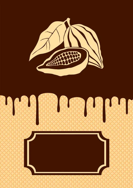 Illusztráció: kakaó és csokoládé — Stock Vector