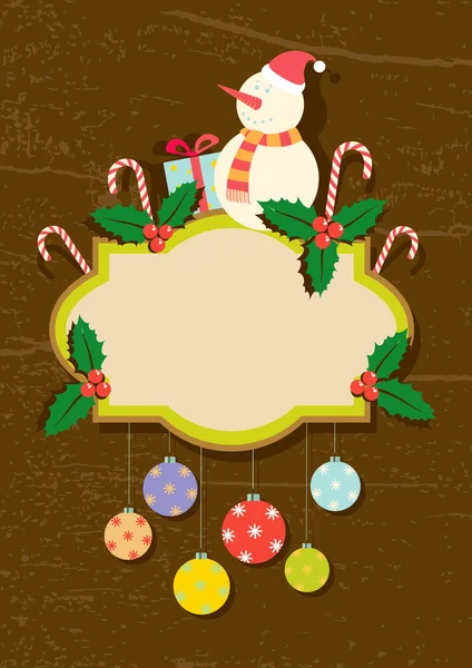Retro-Illustration von Weihnachtssymbolen — Stockvektor