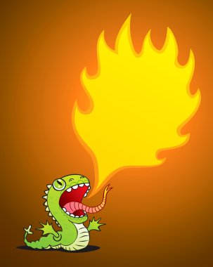 Dragon spewing flames clipart