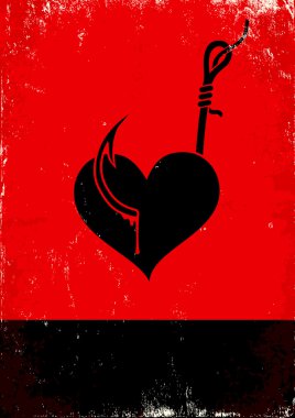 Heart on a hook clipart