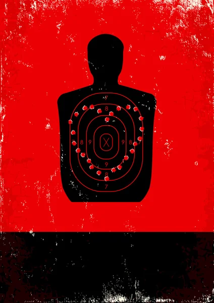 Affiche rouge et noire avec cible — Image vectorielle