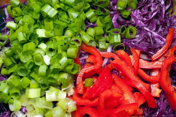 Apróra vágott ingridients saláta — Stock Fotó