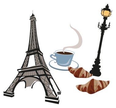 Symbols of Paris clipart