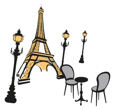 Symbols of Paris clipart