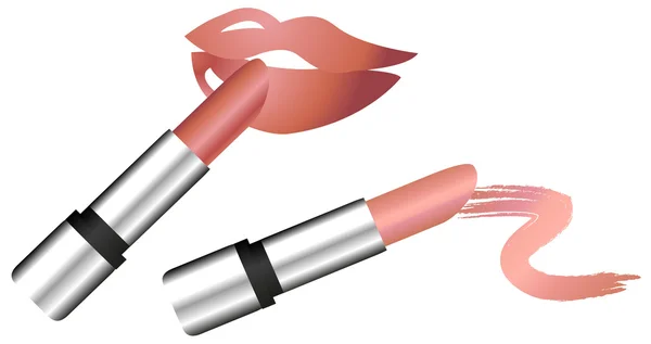Lipstick on Lips — Stock Vector