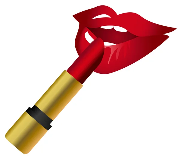 Lipstick on Lips — Stock Vector