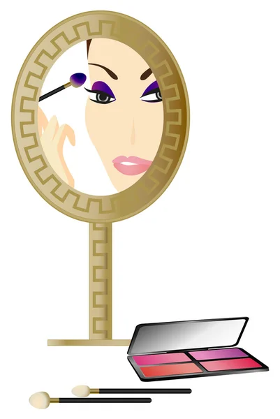Woman in the Mirror — Stock Vector
